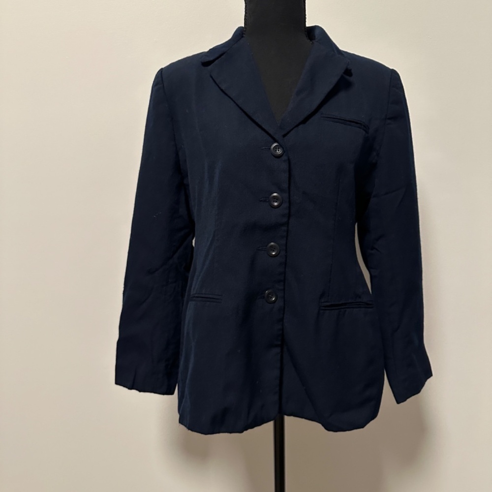 *CHELSEA CAMBELL* Petite Navy Long Sleeve Blazer Suit Jacket Size 10P